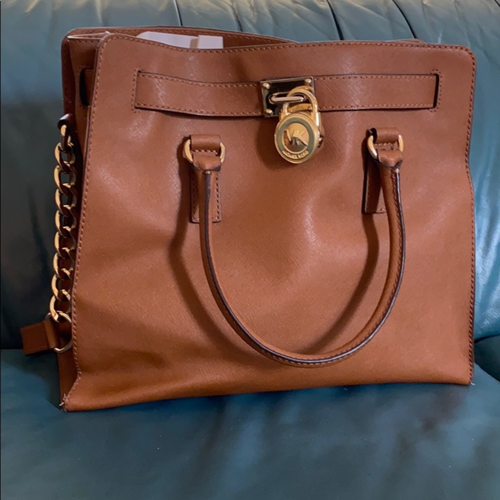 Michael Kors Large Logo and Leather Satchel
